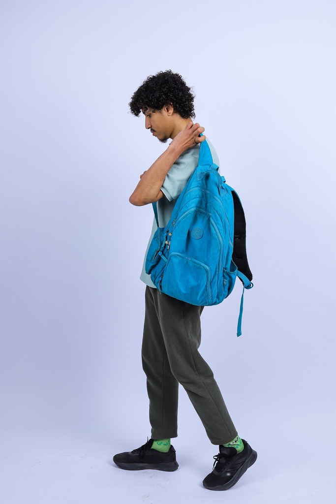 man wearing his backbag 5.