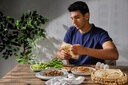 man eating breakfast stop motion