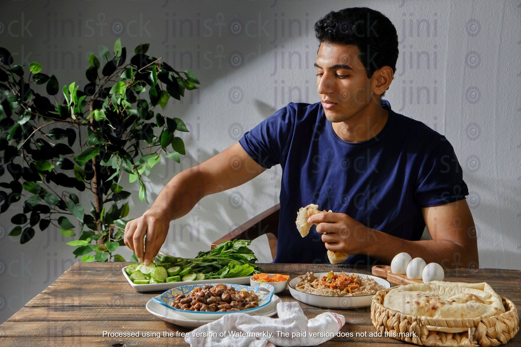 man eating breakfast stop motion