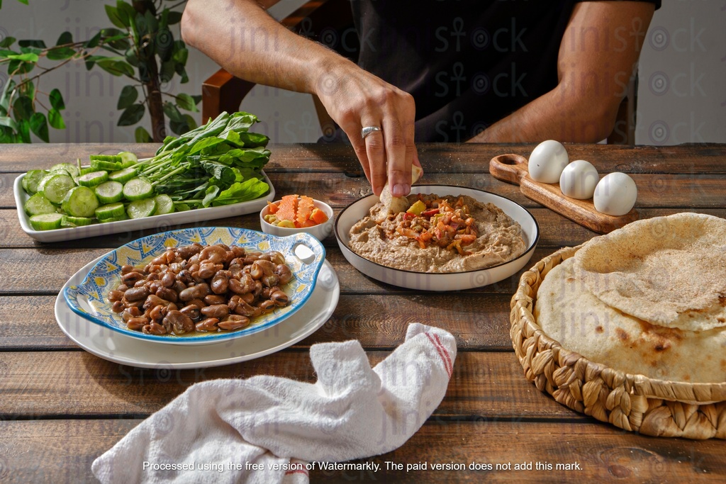 man eating breakfast stop motion