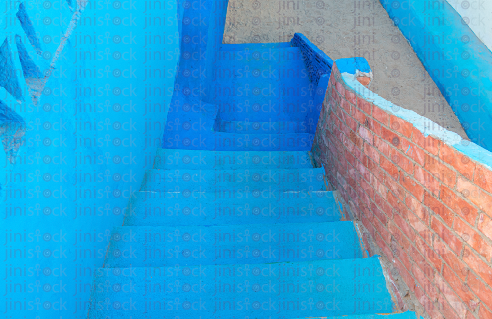 blue stairs