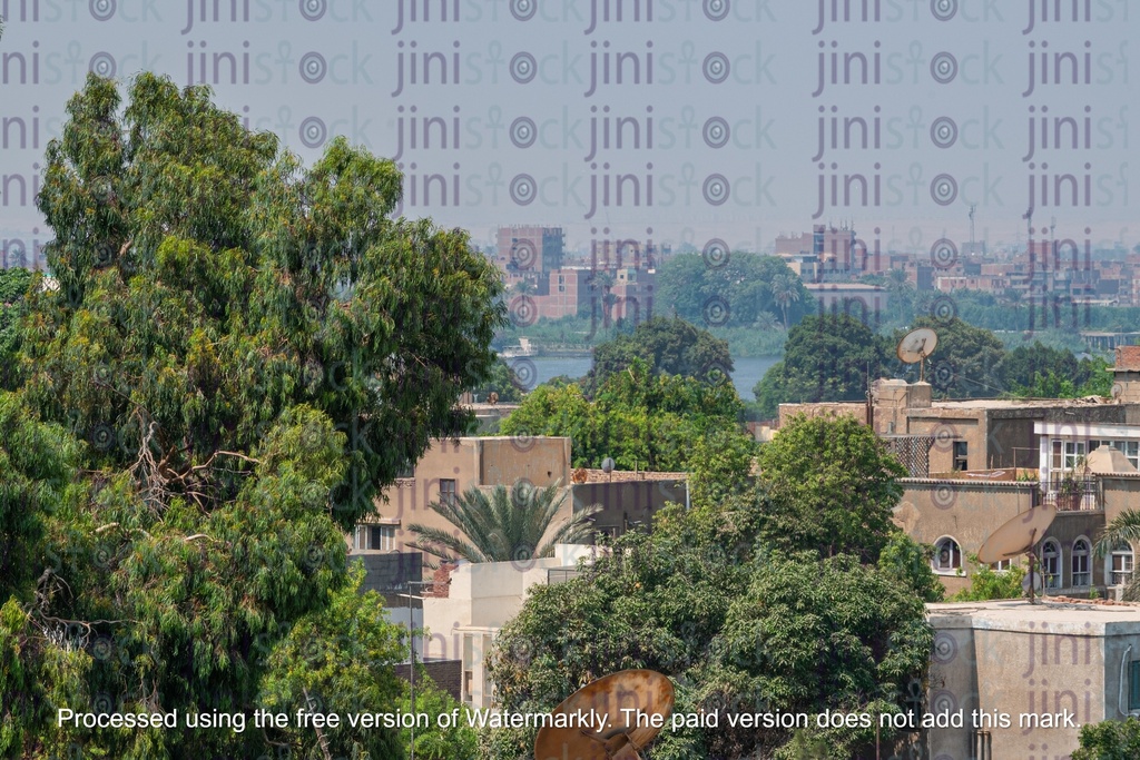 top view for maadi green areas- stock image