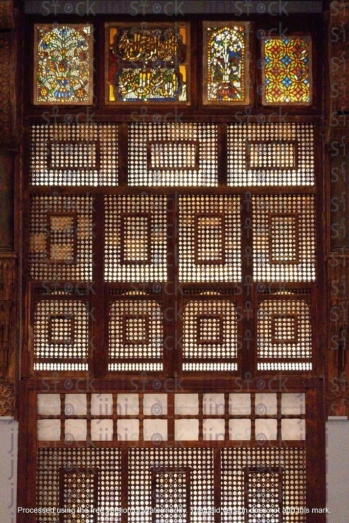 wooden Arabesque window - stock image