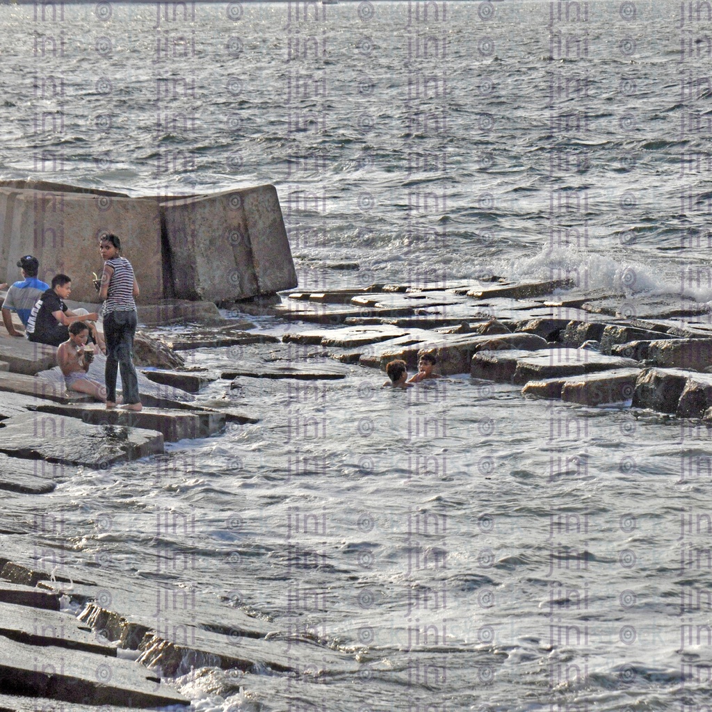 One of the beaches of Alexandria - stock image