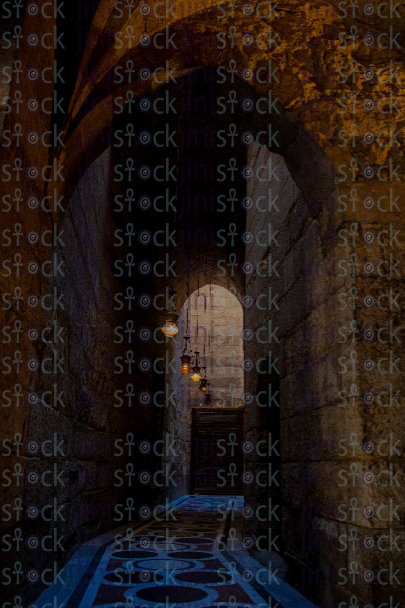 Internal corridor of the mosque - stock image