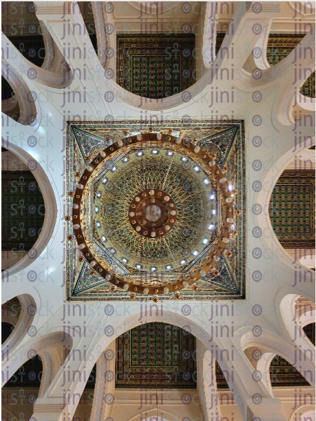 Islamic architectural ceiling - stock image