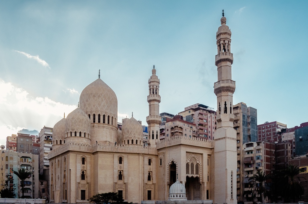 Al-Marsa Abu Al-Abbas Mosque - front photo - stock image