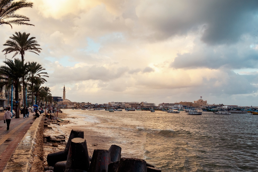 Alexandria Corniche - side view - stock image