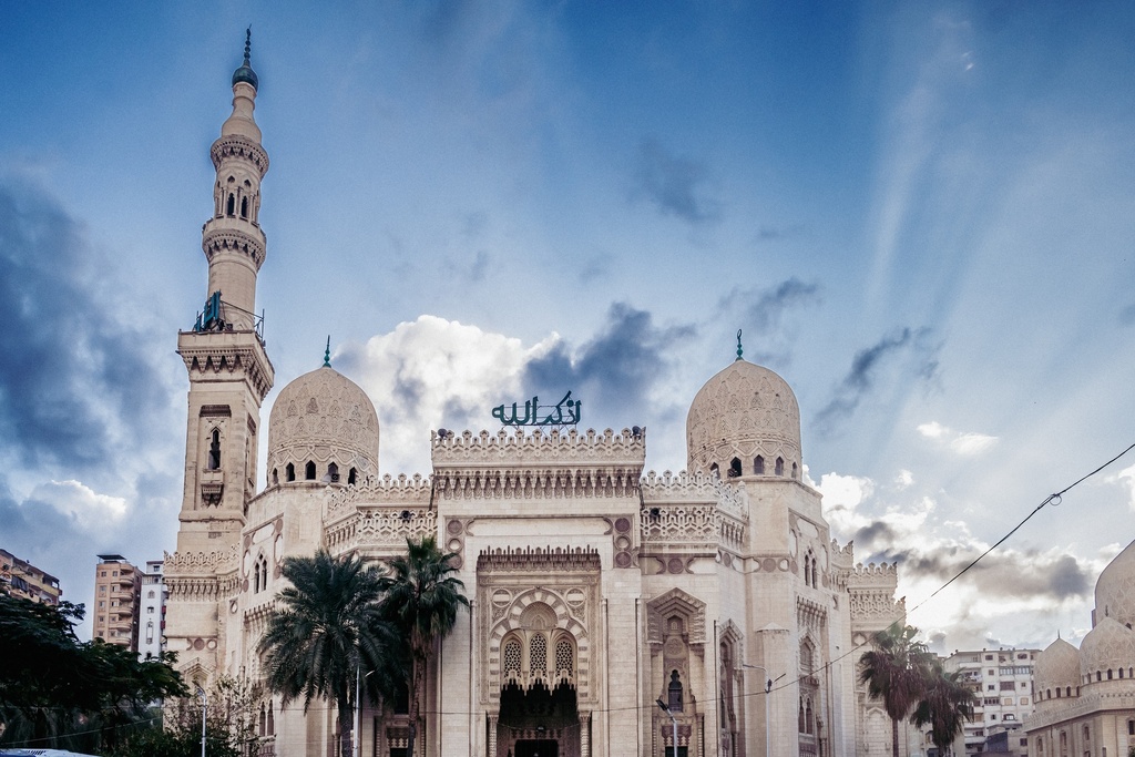 Al-Marsa Abu Al-Abbas Mosque - front photo - stock image