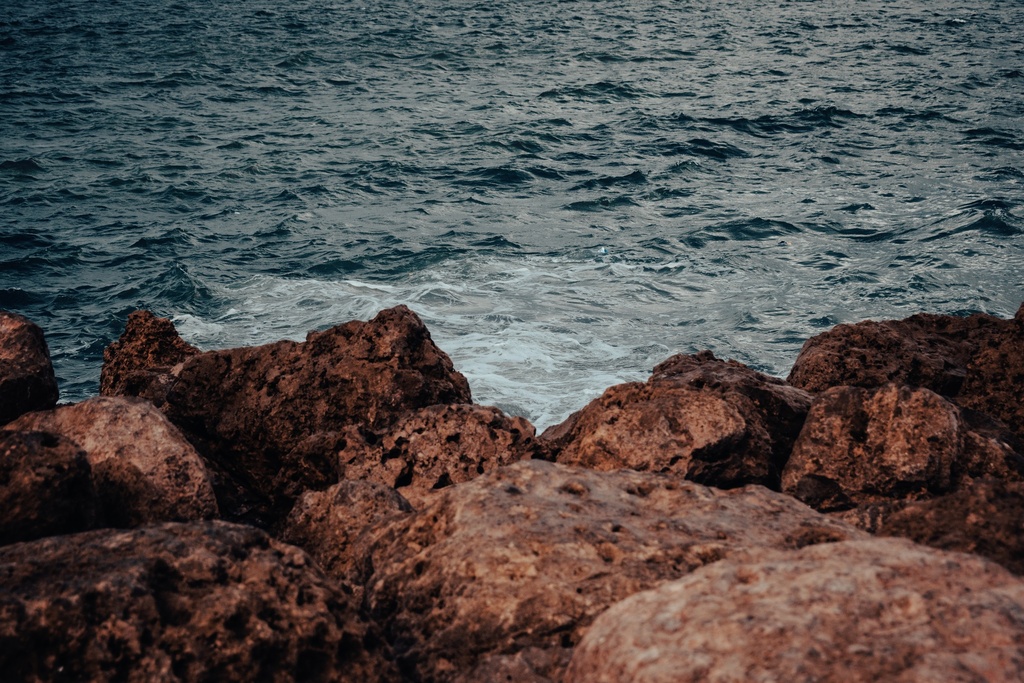 Rocks in the Alexandria Sea - a close-up photo - stock image