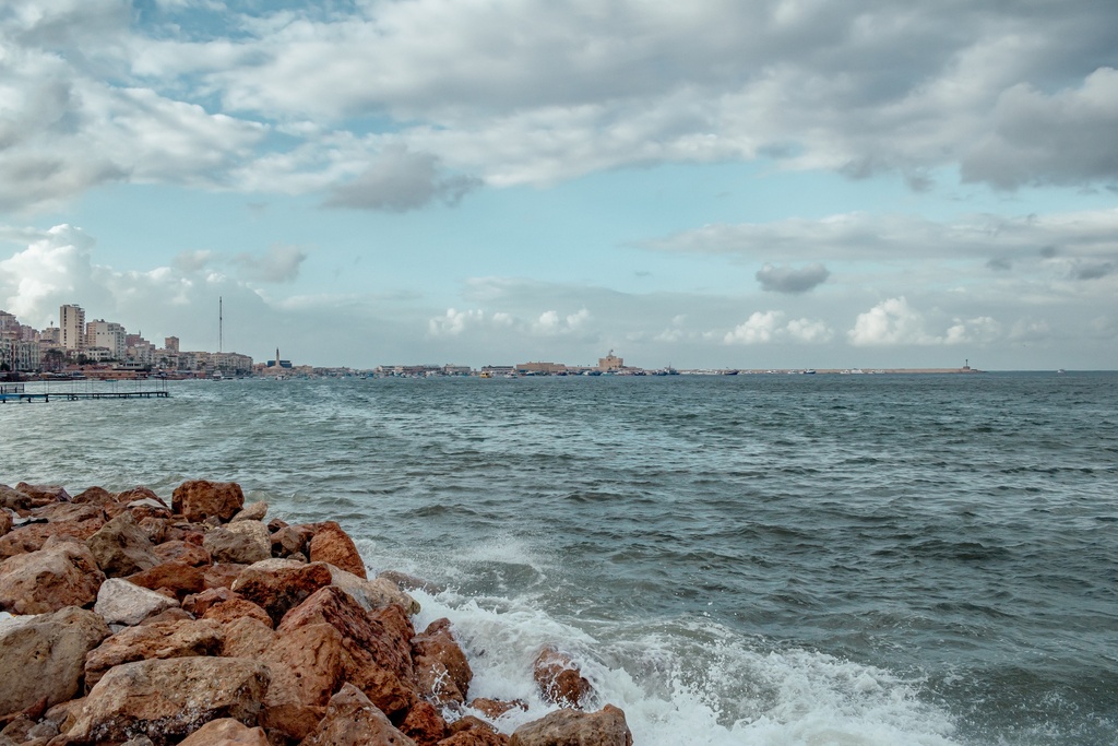 Rocks in the Alexandria Sea - stock image