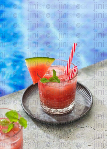 Watermelon mojito summer drink stock image