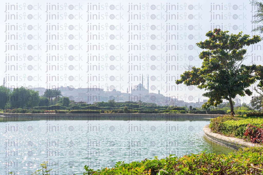 citadel view from Azhar lake in the morning