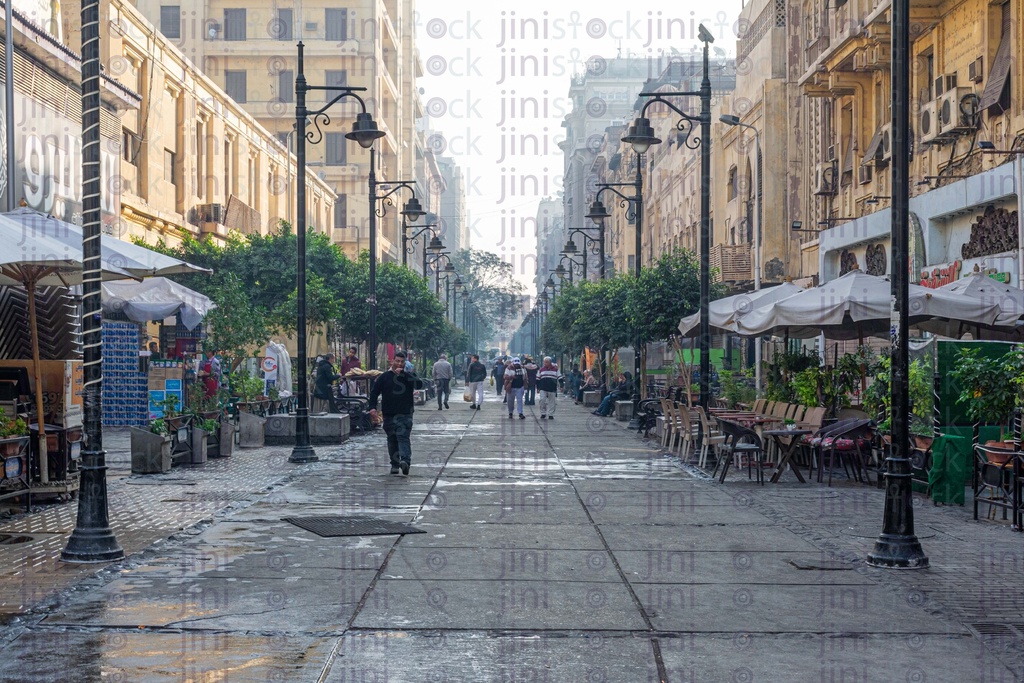 pathway in the middle of downtown