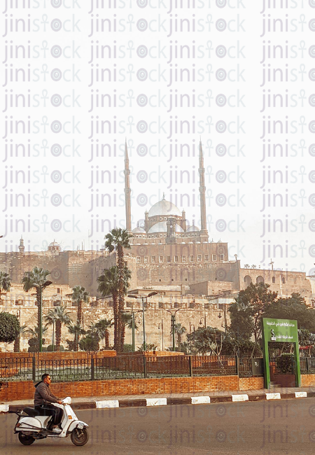 old mosque with beautiful Islamic architecture. citadel in old Cairo