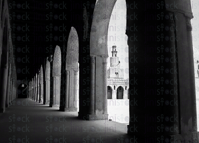 old mosque interior in Old Cairo