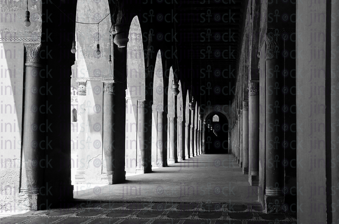 old mosque interior in Old Cairo