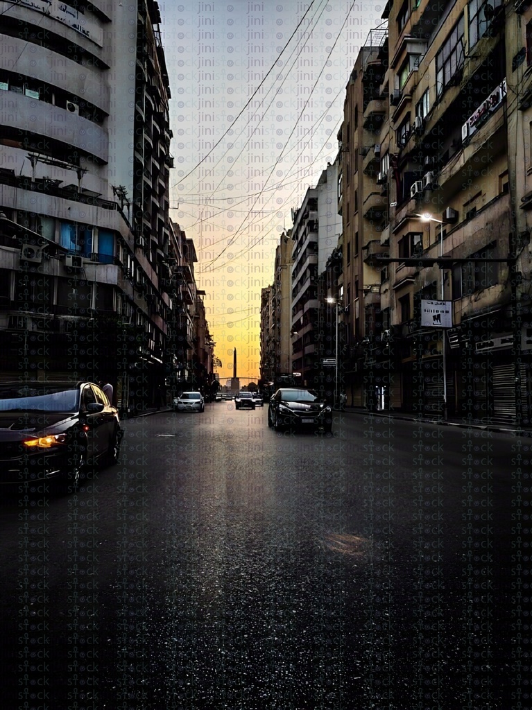 downtown road during sun raise