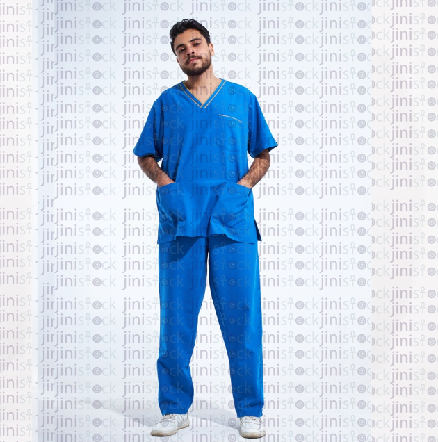 doctor or nurse standing with hands in his pockets