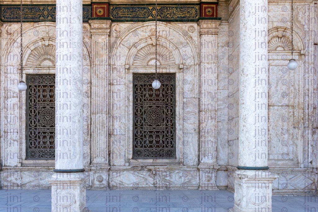 wonderful marble pillars in a hall