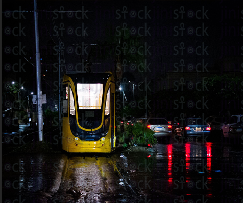 train in Alexandria egypt after the rain transportation system in Egypt