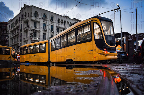 train in Alexandria egypt after the rain transportation system in Egypt