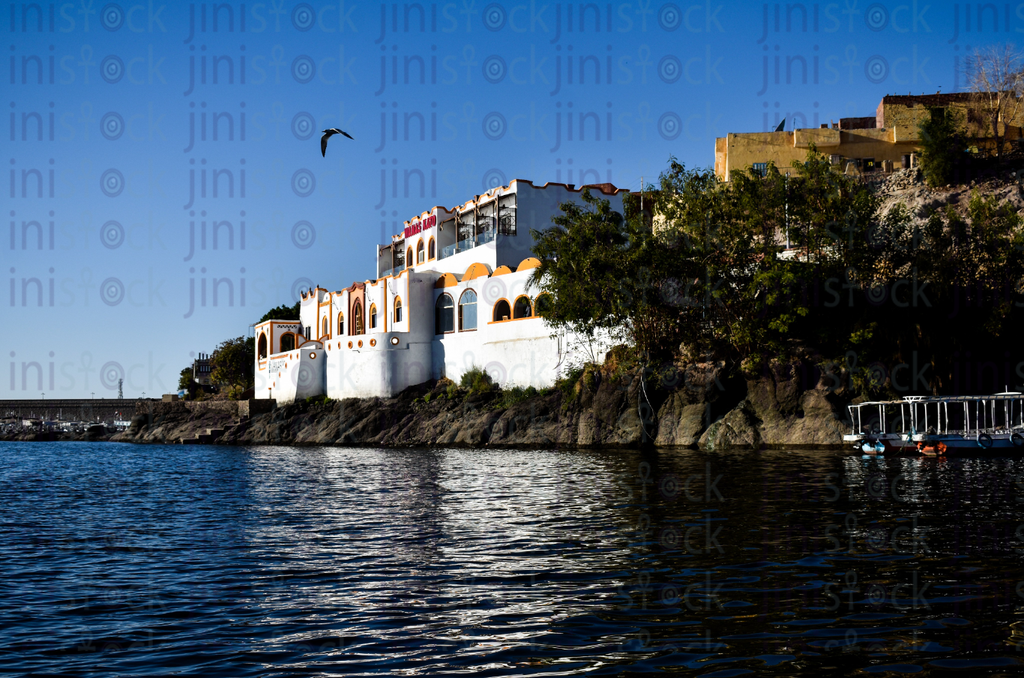 Nubian Village on the Nile stock image with high quality