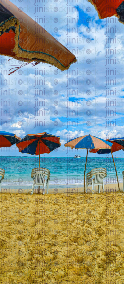 Plastic Chair on the Beach in a summer day  stock images