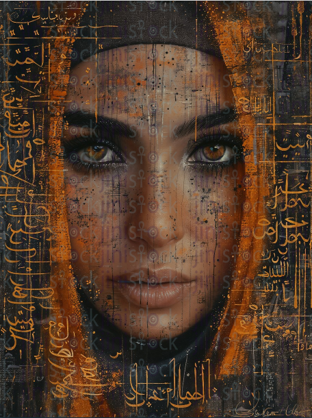 painting for an Egyptian woman - stock image