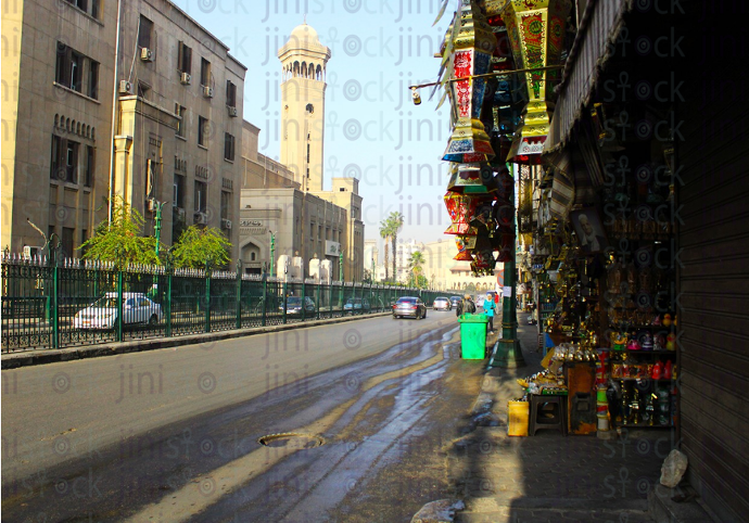 the streets of old cairo stock image with high quality