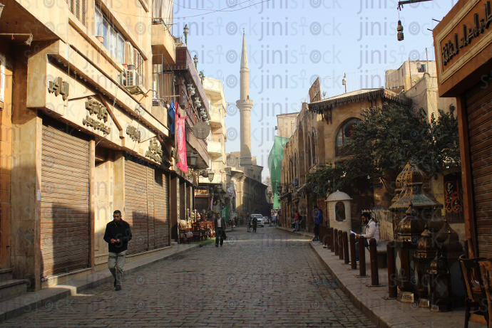 old cairo streets El Moez stock image with high quality