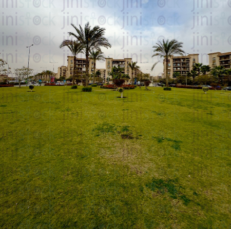 garden in a cloudy day stock image