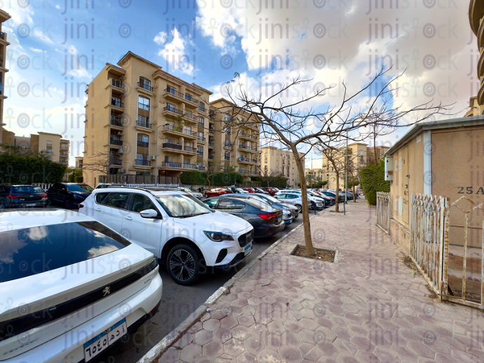 side walk in a compound at the morning stock image