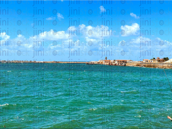 mediterranean sea alexandria ea shore - stock image