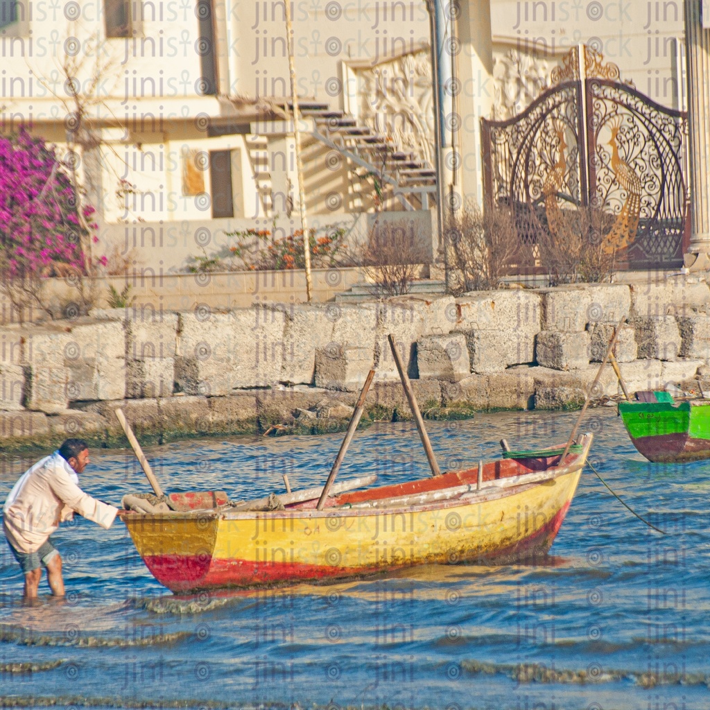 Boats in the lake of Qaroun  مراكب فى بحيرة قارون