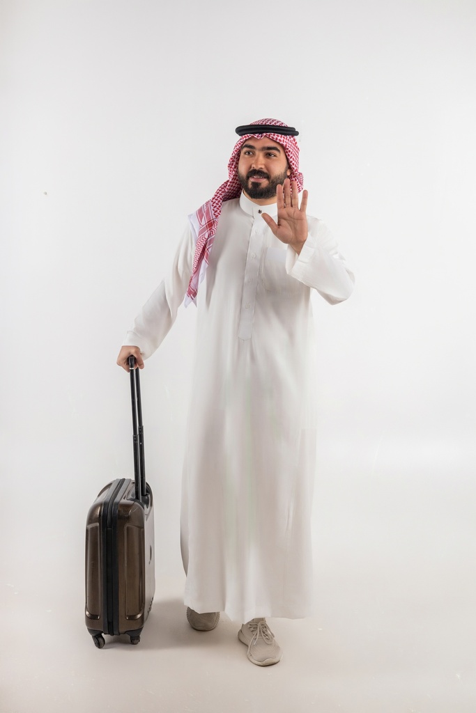 gulf man traveling stock image