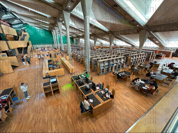 top view for alexandria book library - stock image