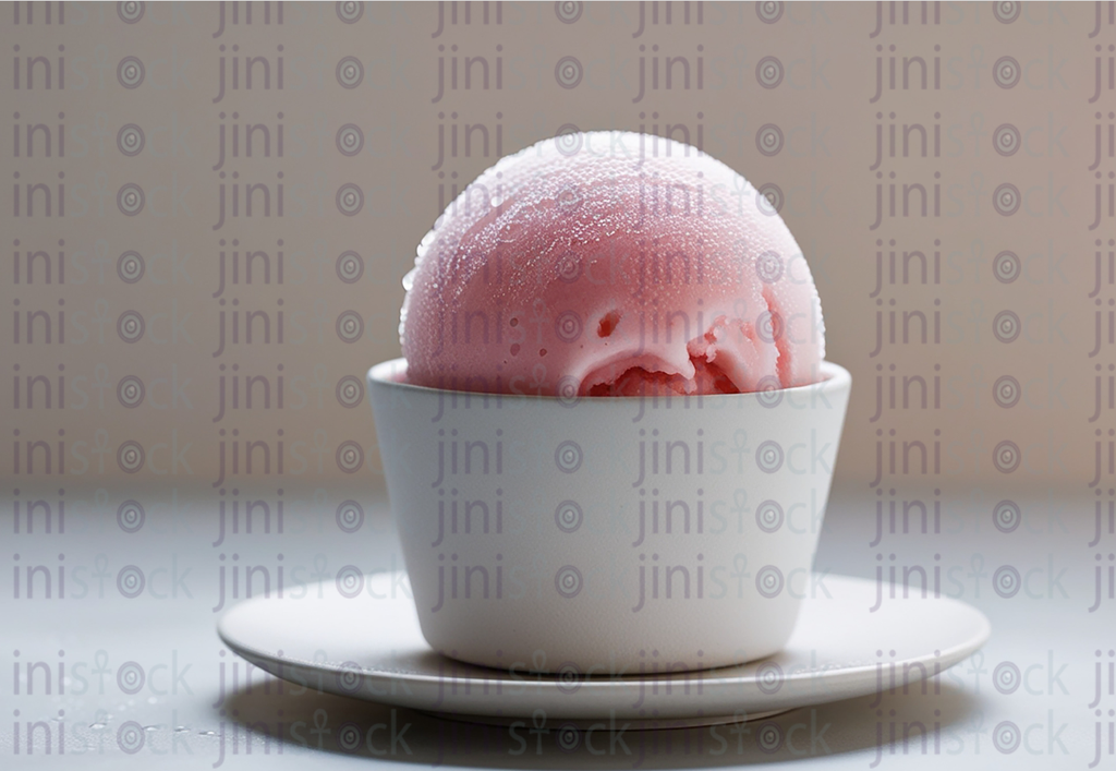 strawberry ice sorbet ball (ai)