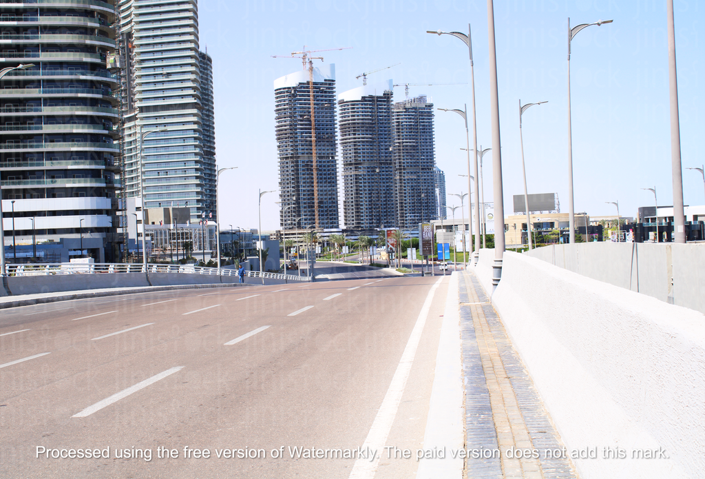 high way road with the glass bridge on the back in alamein