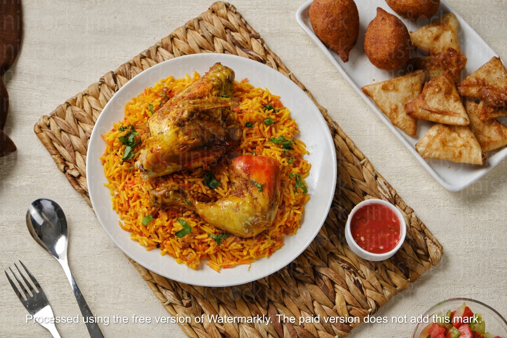 top view for chicken kabsa