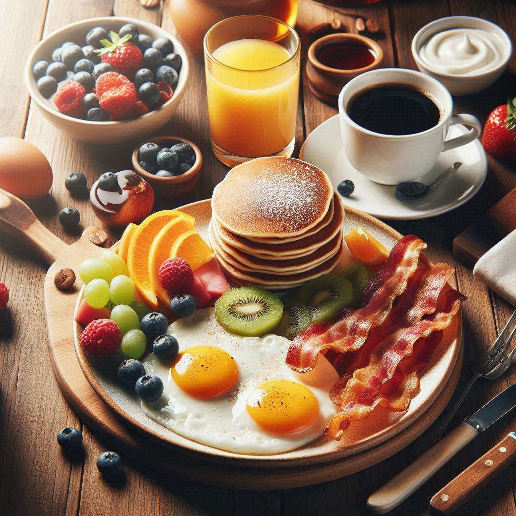 pancakes and fruit