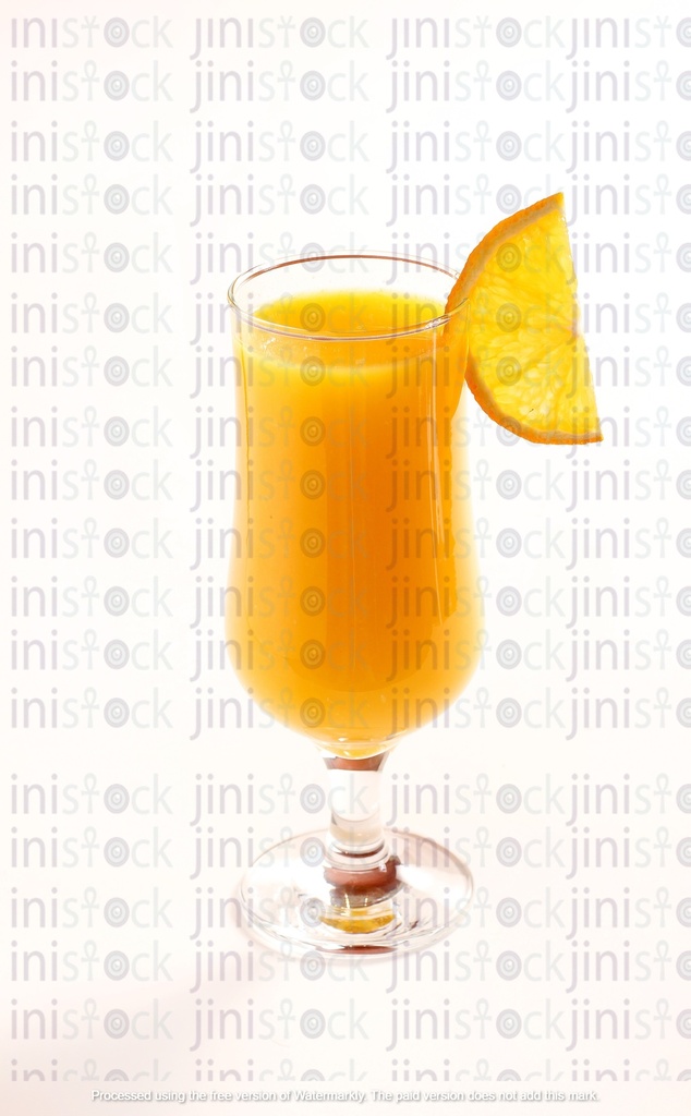 Orange juice  in an elegant glass cup