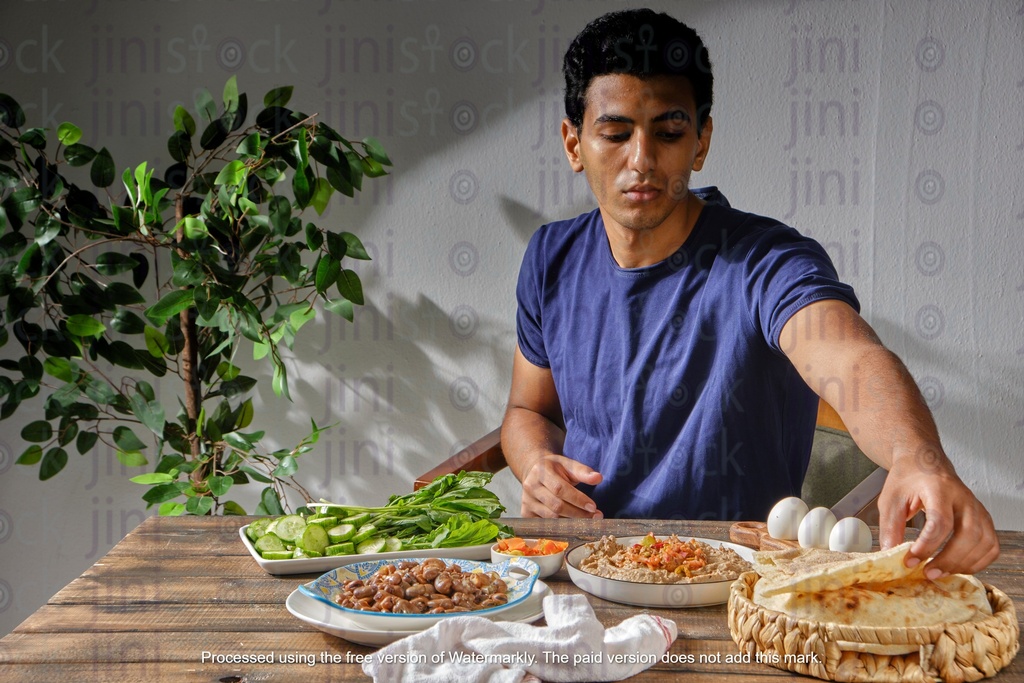 man eating breakfast stop motion