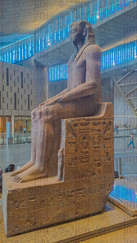 One of the statues in the Grand Egyptian Museum