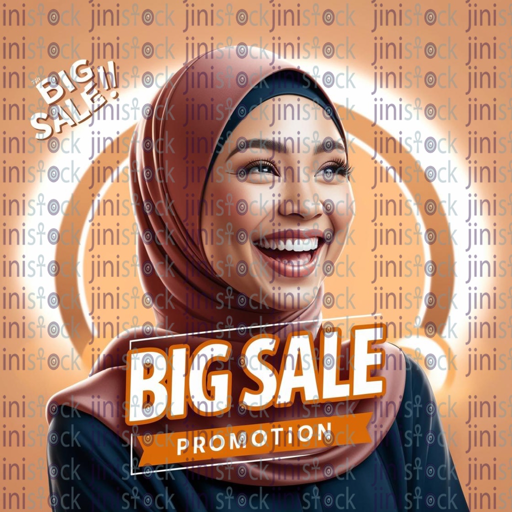 big sale offers promotion smiling lady