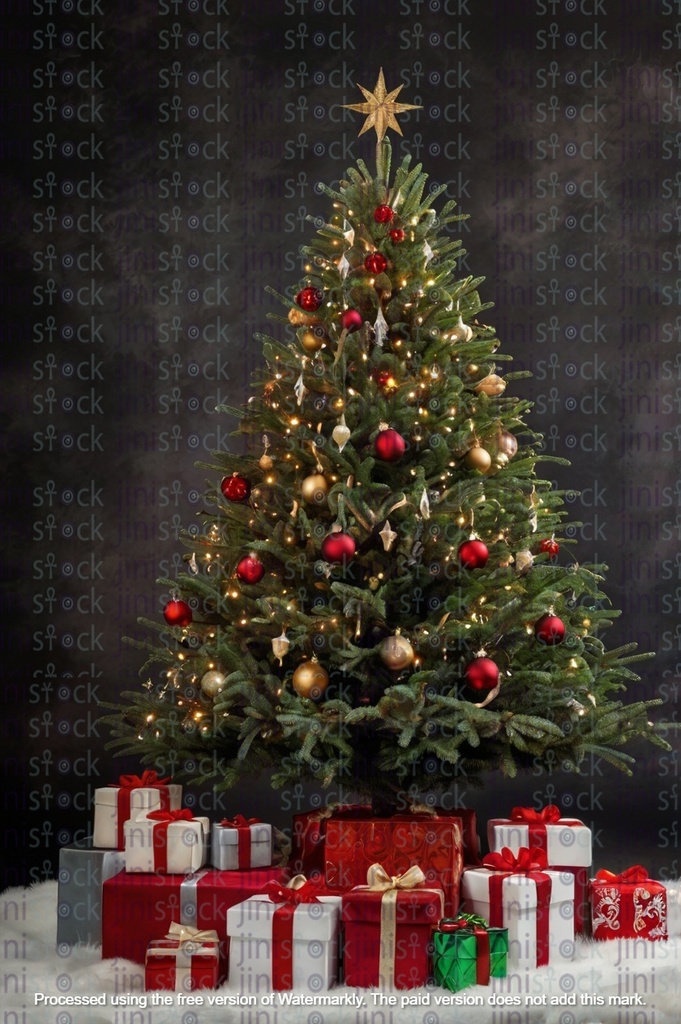 Christmas tree with a black background