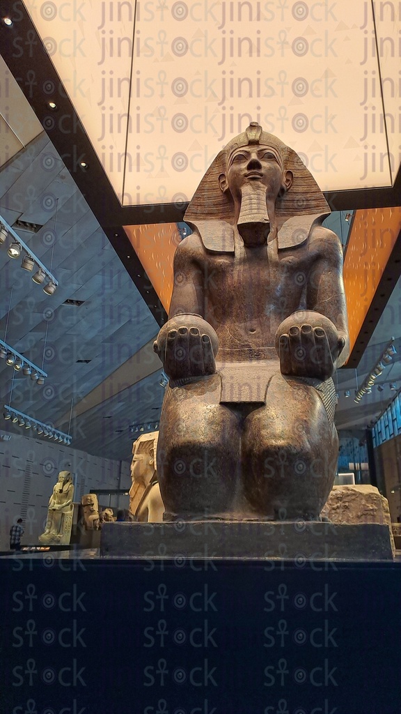 A pharaonic statue in the Grand Egyptian Museum