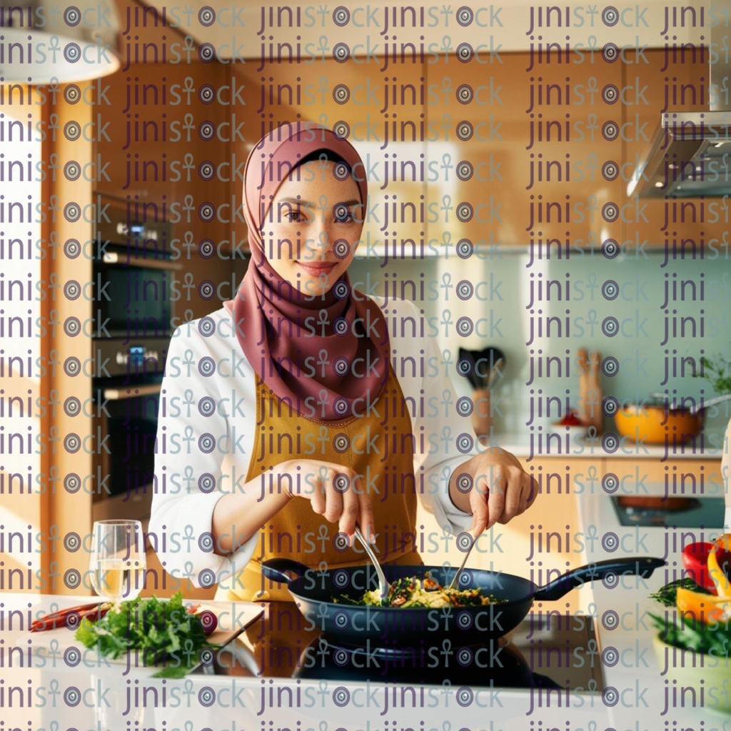 Arabic woman in the kitchen cooking