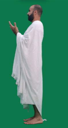 Egyptian man in umrah praying