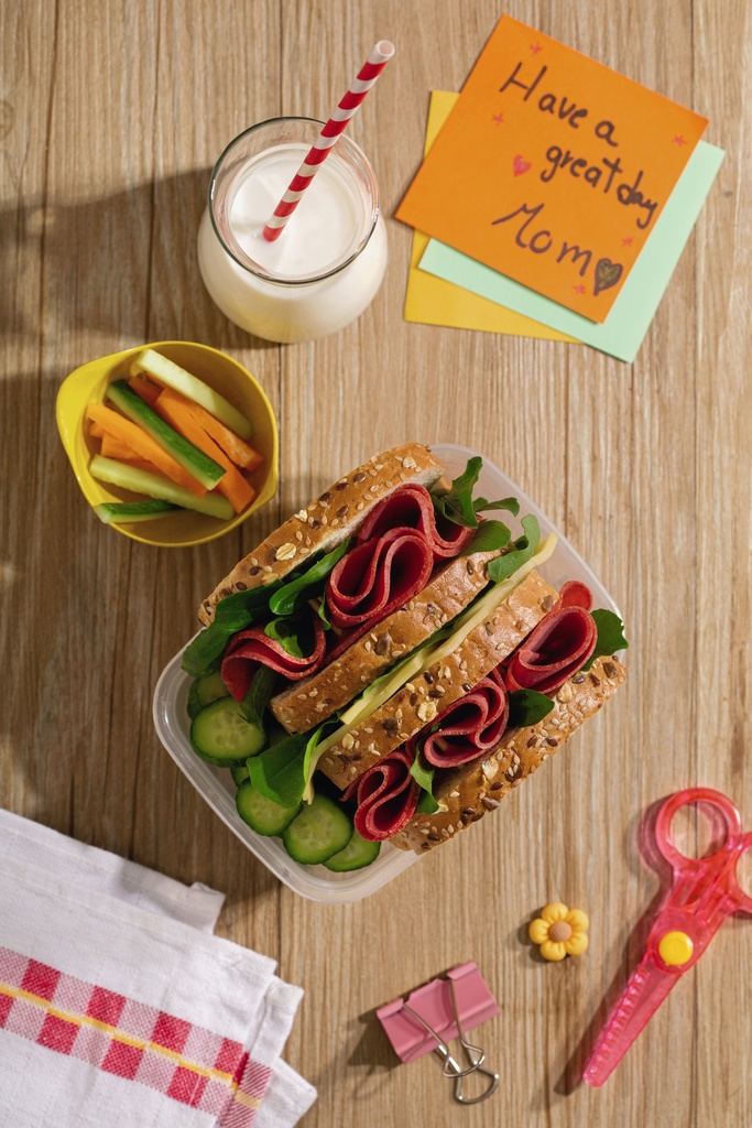 back to school lunch box for a beef toast sandwich